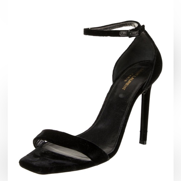Yves Saint Laurent Black Strappy Heels size US12 or IT42 - Picture 1 of 5